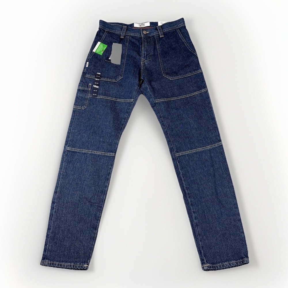 Tommy Jeans Carpenter Pants Mens 30x32 Blue TJ‎ Flex Relaxed Straight NWT